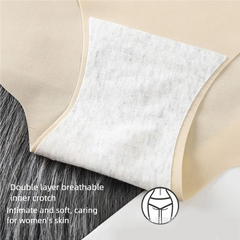 4PCS Seamless underwear for women, solid color breathable mid-waist triangle pants, sexy and comfortable wavy bikini underwear