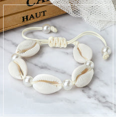 צמידי קרסול צדף לנשים קיץ צמיד יחף חוף אוקיינוס צבעוני קשר מתכוונן בוהמי אביזרי תכשיטי מתנות