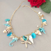 Vacation Beach Charm Bracelets and Necklaces for Women Trendy Starfish Shell Collar Jewelry Bangle Accessories Gifts