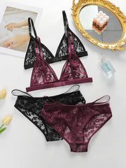 Women's Ultra-thin Lace Lingerie Two-piece Floral Lingerie Sexy Lingerie No Steel Hoop Push Up Bra A322