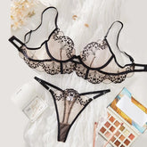 Lace Lingerie Ultra Sexy Underwear Women Set Sexy Adult Delicate Embroidery Intimate Underwear Transparent Bra Lingerie Sets