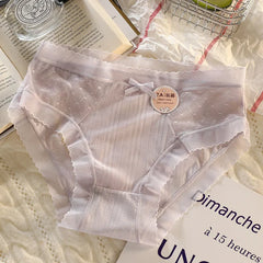 Women's Underwear 7A Baby Cotton Antibacterial Splicing Lace Cotton Crotch Seamless Comfortable Breathable Summer Thin Briefs