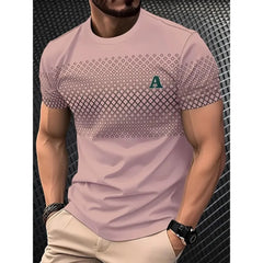 חולצת טי לגברים קיץ שרוולים קצרים קז'ואל אופנתי לגברים חולצת טי נושמת ספורט חולצות צווארון עגול בגדי גברים 100% פוליאסטר