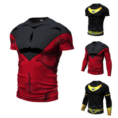 Neues Cosplay-Print-Fitness-Laufshirt für Herren, Rundhalsausschnitt, Cartoon-Motiv, Bodybuilding-Sportshirt, Tops, Gym-T-Shirt für Herren