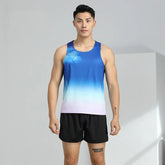 Sommerweste für Damen und Herren, blau, Sportweste, schnelltrocknendes Tanktop, atmungsaktiv, ideal zum Laufen, Unisex-Weste