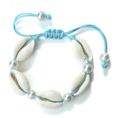 צמידי קרסול צדף לנשים קיץ צמיד יחף חוף אוקיינוס צבעוני קשר מתכוונן בוהמי אביזרי תכשיטי מתנות