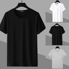 Casual Men's O Neck Solid Color Short Sleeve T Shirts Casual Slim Fit T Shirt Tee Top Pullover For Men Clothing