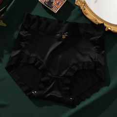 תחתוני נשים חלקים משי קרח קלים לנשימה תחרה תחתונים סקסיים בד משי הרם ירך חלק רך