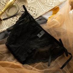 Women's Lace Bow Panties Comfort Hollow Out Briefs Heart Underwear Woman Sexy Pantys Intimates Underpants M L XL