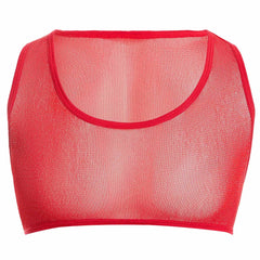 גופיית רשת שקופה לגברים מתחת לחולצה שרירית חולצת בטן ללא שרוולים עם צווארון U לספורט ואימונים