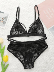 Women's Ultra-thin Lace Lingerie Two-piece Floral Lingerie Sexy Lingerie No Steel Hoop Push Up Bra A322