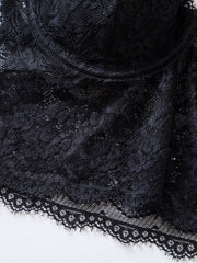 Women Sexy Lace Bras Top Solid Color Underwear Vest Hollow Out Tight Lingerie Crop top Comfortable Breathable Bralette Vest