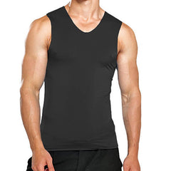 Male Summer Ice Silk T-Shirts Sleeveless V-Neck Vest Tank Top Breathable Cool Sports Undershirt Casual Gyms Running Vest M-5XL