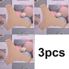 3er-Pack Damen-Slips aus Eisseide, niedrig geschnitten, V-förmiger Bund, Baumwollzwickel, atmungsaktiv, schnelltrocknend, Sportunterwäsche