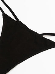 Women's Solid Color Sexy Underwear No Padded Bra With Low-Rise Thong Ladies Comfortable Lingerie Set