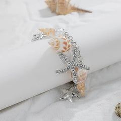 Bohemian Beach Style Bracelet For Women Starfish Shell Charm Bangle Girls Summer Fashion Jewelry Accessories