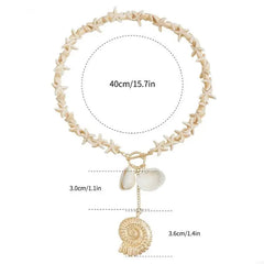 Stylish Beach Jewelry Handmade Marine Jewelry Seashells Necklace Women Marine Accessories Suitable for Party Daily