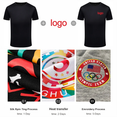 Schnelltrocknendes Rundhals-T-Shirt für Damen und Herren, 2023, individuell bedrucktes und gesticktes Logo, Sport- und Fitness-T-Shirt, Kurzarm, 10 Farben