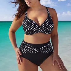 Kophia 5XL 6XL Large Big Plus Size Swimwear For Women Sexy Polka Dot Two Piece Swimsuit 2024 High Waisted Big Cups Bathing Suit