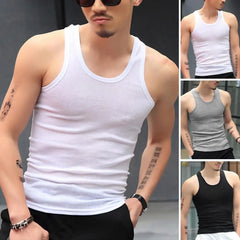 Men Vest O-neck Sleeveless Tank Tops Slim Fit Summer Vest Fitness Gym Workout Undershirt Bodybuilding Running Vest