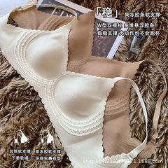 Striped design summer underwear for women, breathable, thin bra, anti-sagging, seamless, no underwire