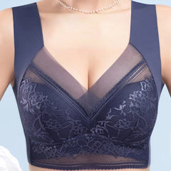 L-6L Damen Push-up-BH, Größe L, nahtlos, aus Eisseide, bügellos, mit Spitze, Sommer-BH, Plus-Size, Top, Dessous, Unterwäsche, 15019