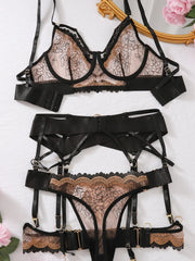 Women's Underwear Brazil Erotic Sexy Embroidery Bra And Panty Set Summer Luxury Lingerie 5-piece Set Sexy Comfortable Underwear