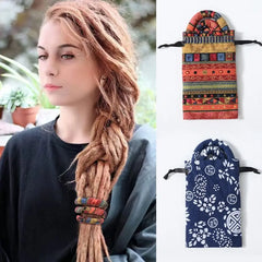 Haaraccessoires für Damen, lange Haargummis, biegsame Dreadlocks-Haarbänder, Haarspangen im Ethno-Stil mit Spiralverschluss