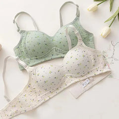 Lingerie No Rim Gathered Bra Fairy Sweet Cream Fufu Tube Top Preppy Style Students Small Bra