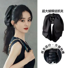 Neue koreanische große Haarspange mit Schleife, Haarclip für Damen, Haarspangen für hohen Pferdeschwanz, Haarschmuck für Mädchen und Frauen