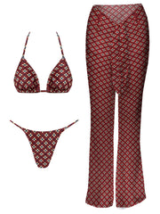 2025 Elegant Black Bikini Set with Transparent Bottoms Urban Style Beachwear White Wall Lightweight and Breathable Summer Beach