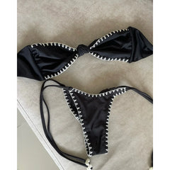 Push Up Bikinis 2025 Sexy Women Swimsuit Bandeau Swimwear Micro Bikini Set Crochet Beachwear Brazilian Biquini Female