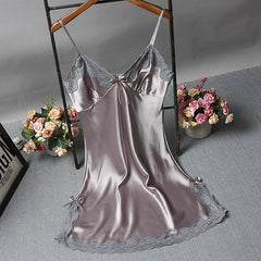 Bowknot Transparent Sexy Underwear Lace Tulle Hollow Suspender Nightdress