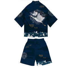3 to 14 years kids kimono + shorts Japanese costume boys girls fashion kimono haori cardigan Jacket children beach wear cloak