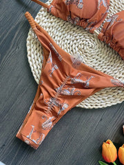 RUOTONSEPT 2024 Neuer sexy Damen-Badeanzug, einfarbiges Bikini-Set, zweiteiliger Triangel-Badeanzug, brasilianischer Bikini