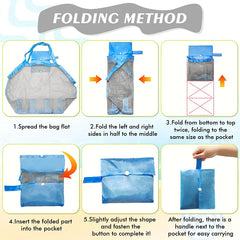 תיק כתף חוף תיק רשת מעטפת תיק חוף חיוני תיק חוף צעצוע תיק