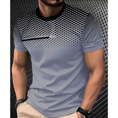 חולצת טי לגברים קיץ שרוולים קצרים קז'ואל אופנתי לגברים חולצת טי נושמת ספורט חולצות צווארון עגול בגדי גברים 100% פוליאסטר
