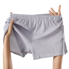 Men Casual Trunks Striped Cotton Comfy Loose Home Sleep Pajamas Nightwear Boxer Shorts Sports Summer Vacation Beach Board Shorts