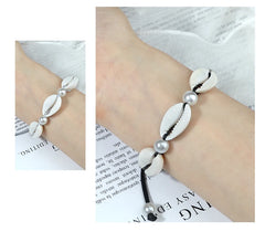 צמידי קרסול צדף לנשים קיץ צמיד יחף חוף אוקיינוס צבעוני קשר מתכוונן בוהמי אביזרי תכשיטי מתנות