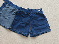 קוריאני אופנה חדשה קיץ ילדי בנות חצאית מכנסיים קצרים מוצק אלסטי מותניים כפתור רך ג'ינס קולוט ילדים רב-תכליתיים בגדים