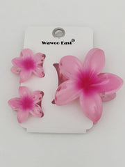 3 pcs/set Flower Claw Clip Women Summer Beach Cute Hawaiian 8CM*1+4CM*2PCS Preppy Stuff Female Hair Accessories For Summer