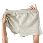 Men Casual Trunks Striped Cotton Comfy Loose Home Sleep Pajamas Nightwear Boxer Shorts Sports Summer Vacation Beach Board Shorts