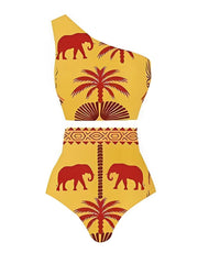 2025 כתף אחת גבוהה מותן ביקיני נשים בגד ים נשי מרופד בגדי ים מתרחצים רחצה שחייה בגד ים קיץ וחוף