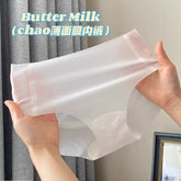 Nahtlose Sommerunterwäsche aus Eisseide für Damen, ultradünn, schnelltrocknend, 3D-Pfirsichfarben, Fitness-Slips