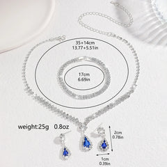 4 Pieces Of Women's Wedding Accessories, Earrings, Necklaces, Bracelets, Bridal Jewelry Sets, Banquet And Party Accessories-8071