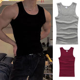 Ärmelloses Fitness-T-Shirt in Schwarz und Weiß, Tanktop, lässige Passform, Sport, Bodybuilding, für alle Jahreszeiten, Herrenoberteil aus Baumwolle