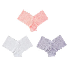 3Pcs Sexy Floral Lace Panties Women Briefs Low Waist Soft Lingerie Comfortable Female Underwear Girls Intimates Panties