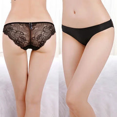 Women's Sexy Lace Panties Seamless Cotton Breathable Briefs Girls Transparent Underpants Plus Size Brand Underwear 1 Piece