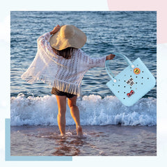 Rubber Beach Bag Accessories Charms - 3" Beach Charm Accessories for Rubber Beach Totes Perfect Tote Accessories for Summer