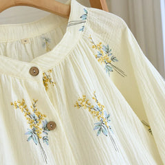 Women's Pajamas Underwear Set Nighty For Women Homewear Autumn Long Sleeve Sleepwear Cotton Two-Piece Ladies Nightie